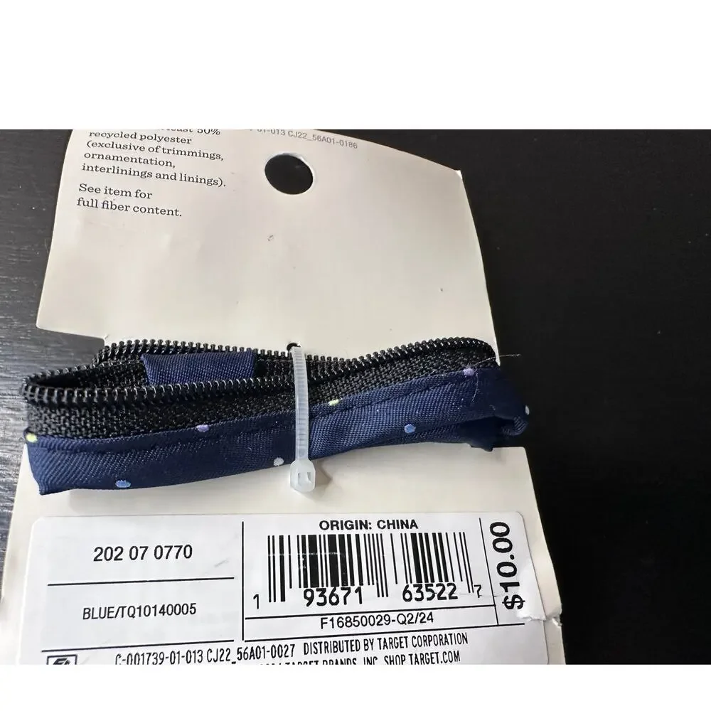 Cat & Jack Boys Blue Polka Dot Zip Necktie S/M Woven‎ NEW w Tags